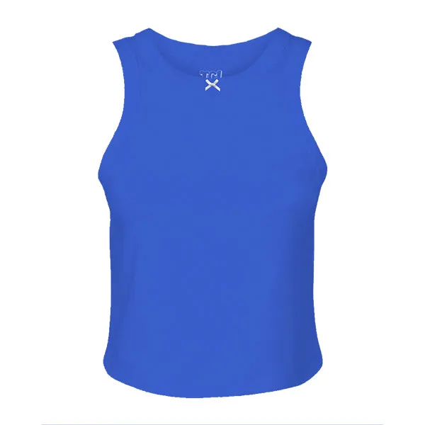 Ribbed high Neck Tank with Bow
