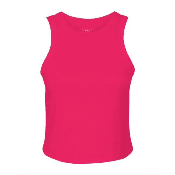 Ribbed High Neck Tank with Patch