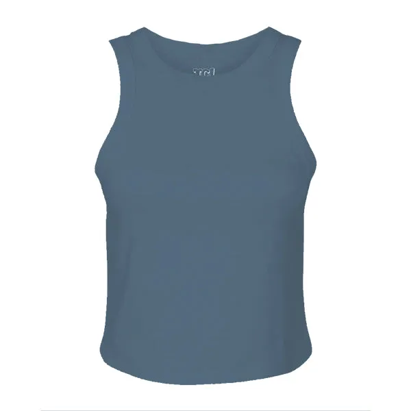 Ribbed High Neck Tank with Patch
