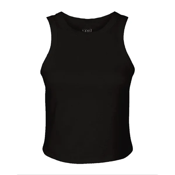 Ribbed High Neck Tank with Patch