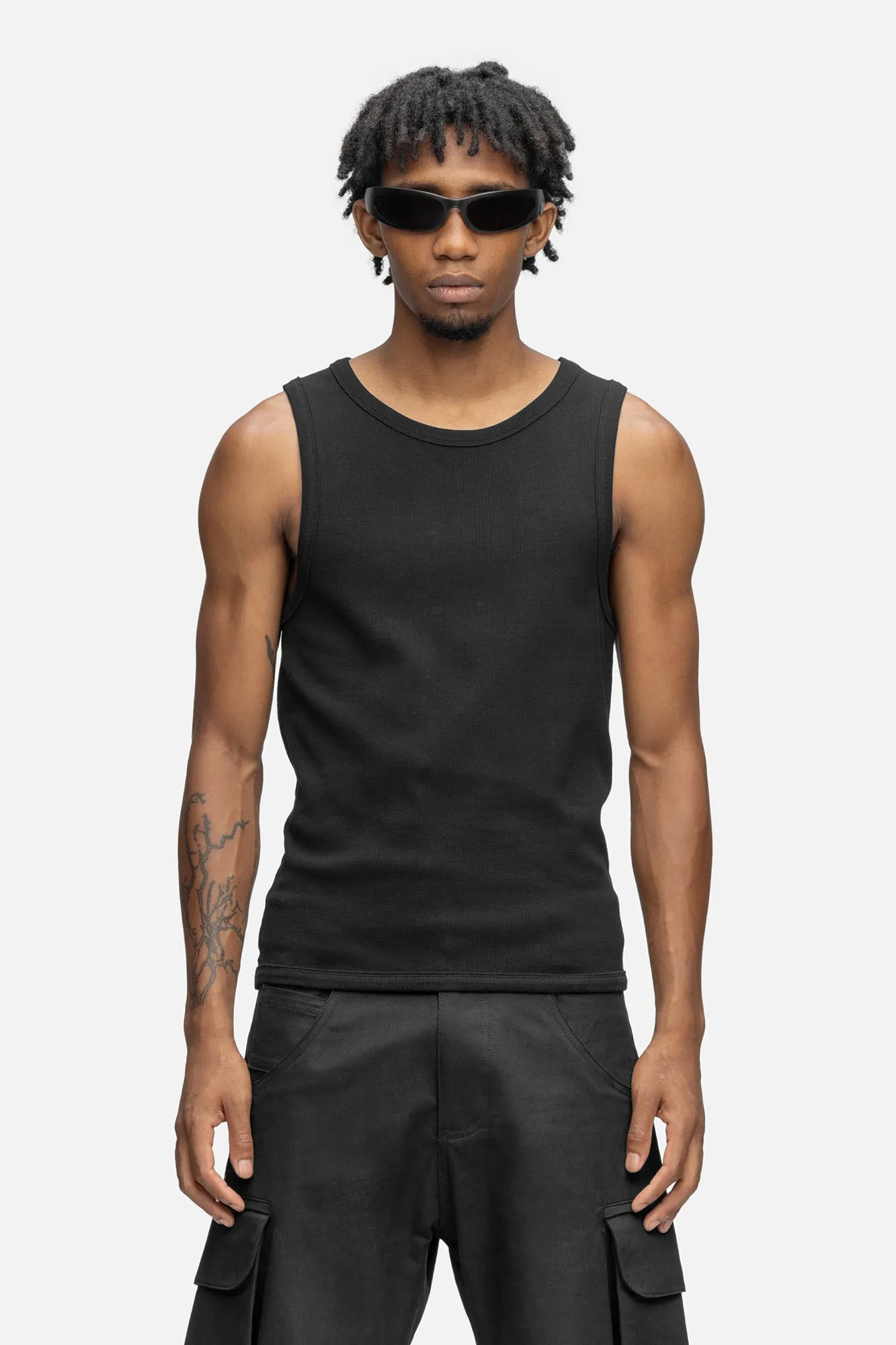 RIBBED TANK BLACK
