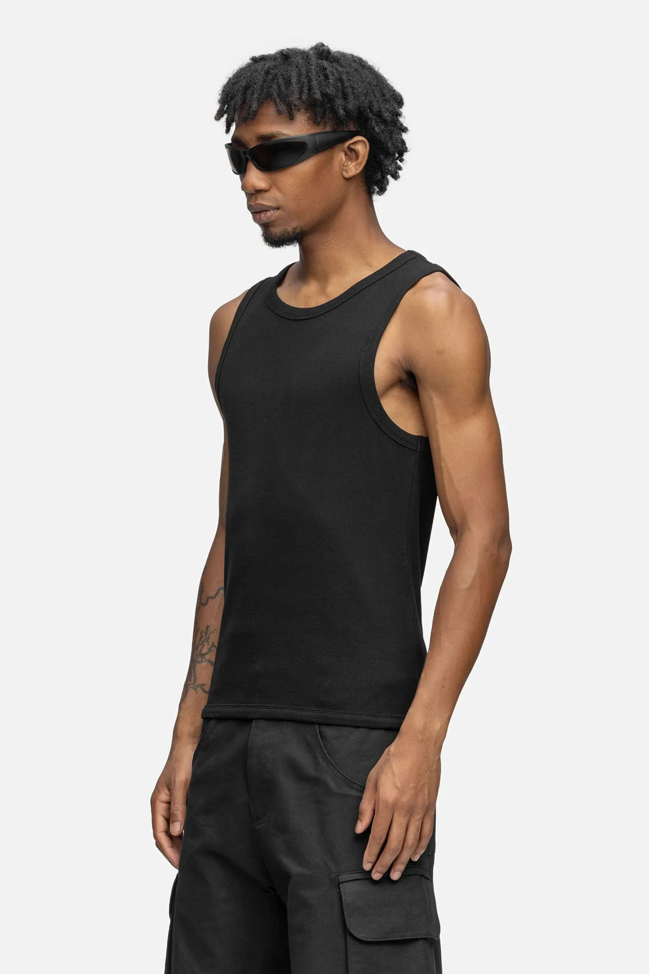 RIBBED TANK BLACK