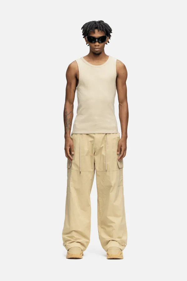 RIBBED TANK KHAKI