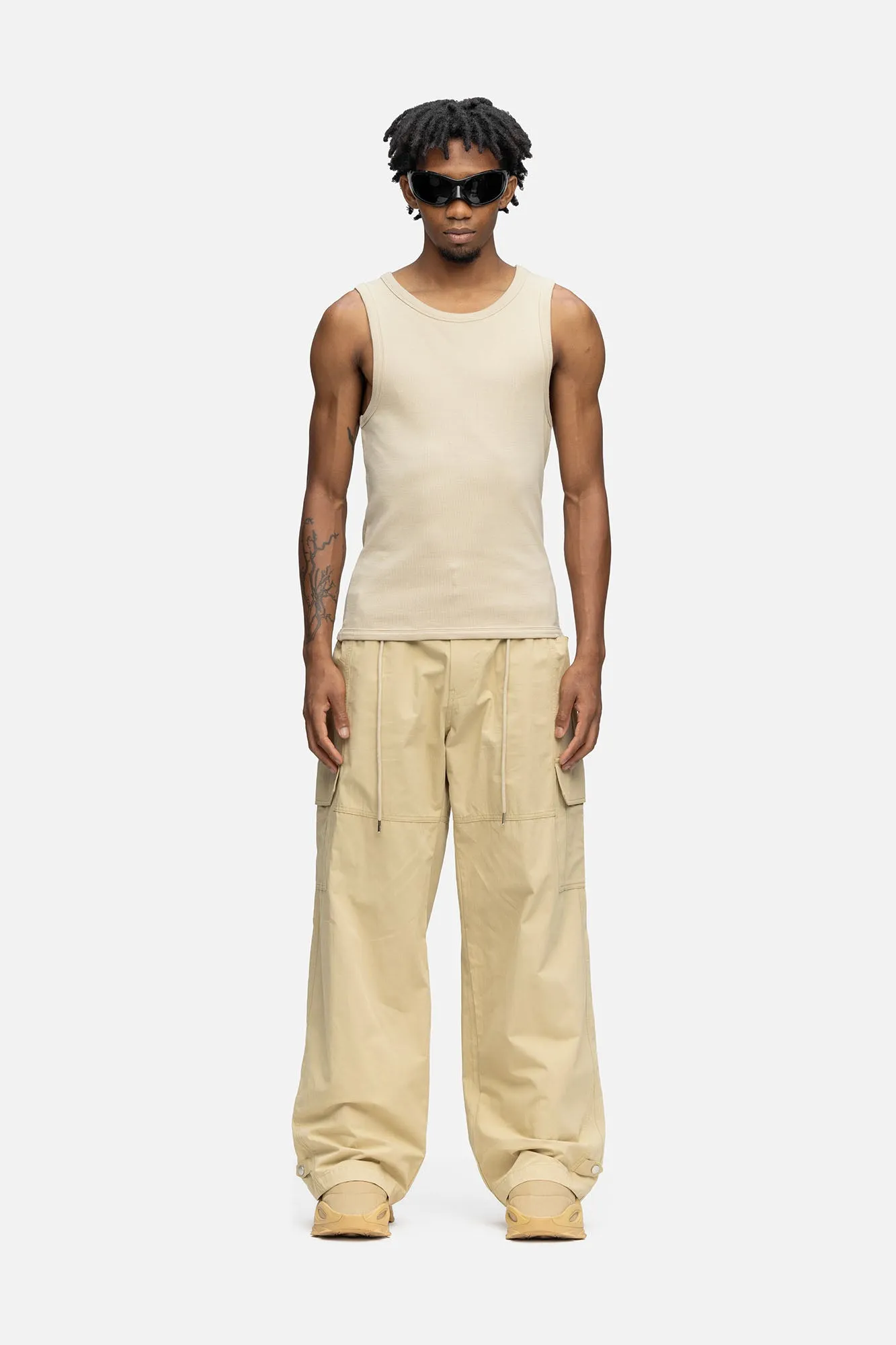 RIBBED TANK KHAKI