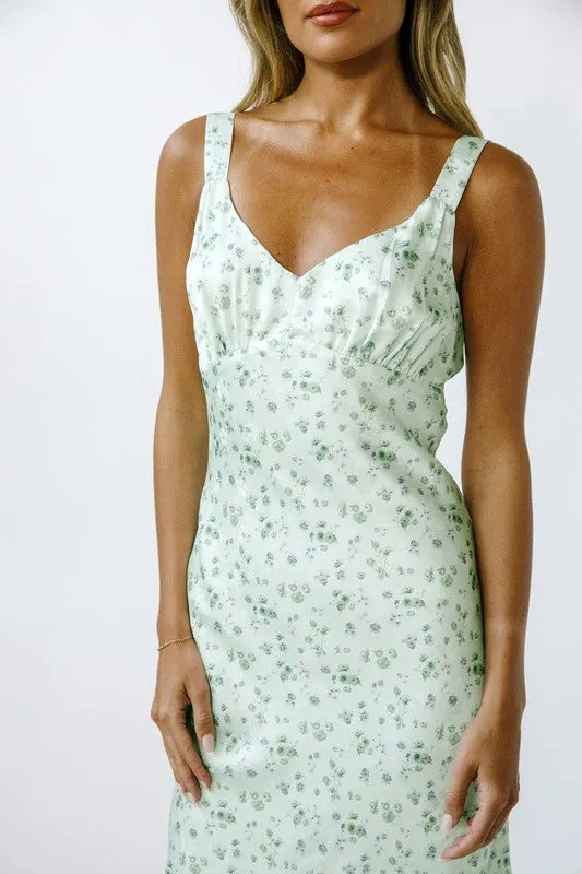 ROMANTIC FLORAL PRINT BODYCON MIDI DRESS