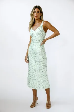 ROMANTIC FLORAL PRINT BODYCON MIDI DRESS