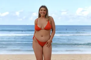 Rosa | Tangerine Triangle Bikini Top