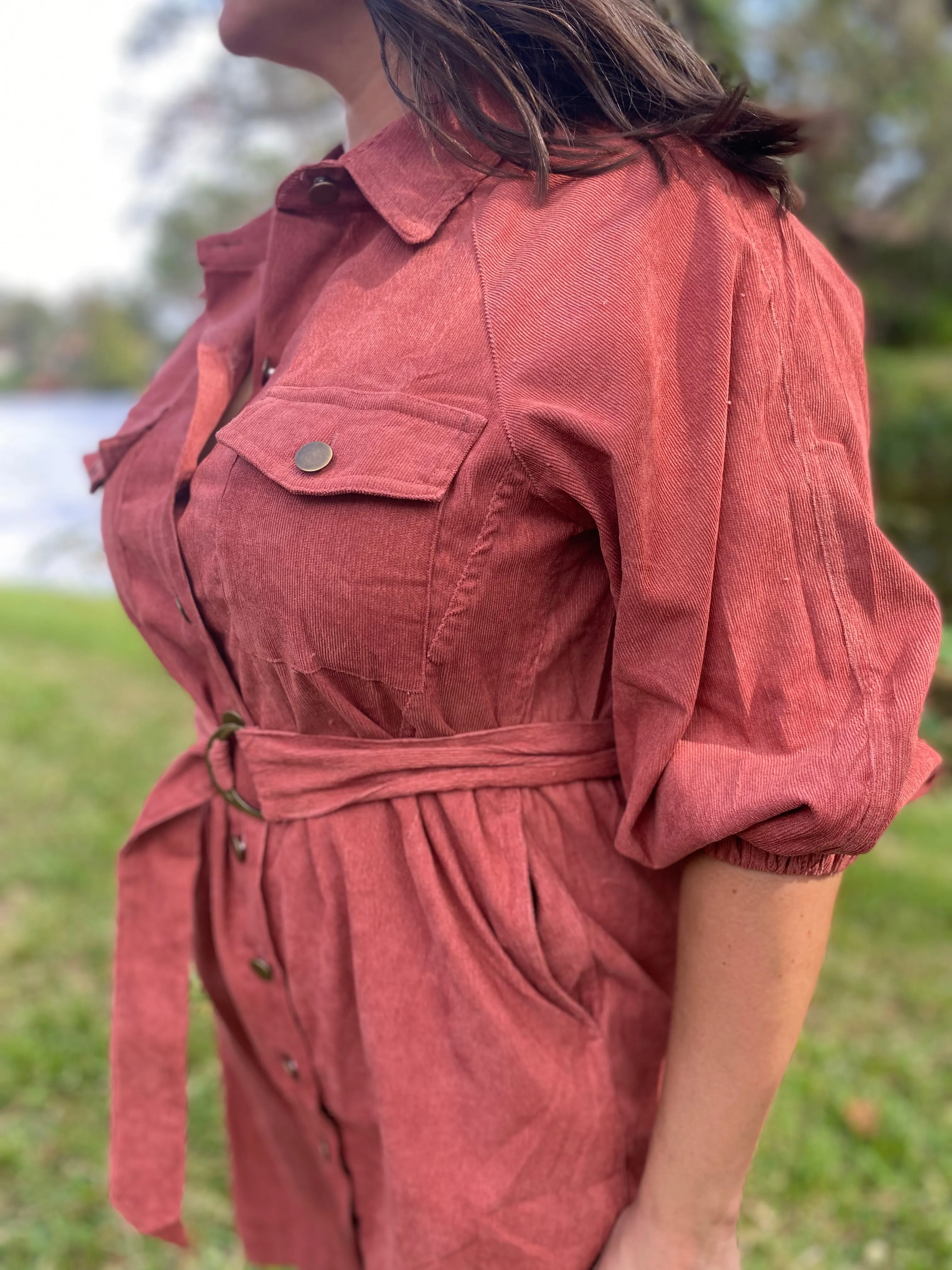 Rosewood Corduroy Dress