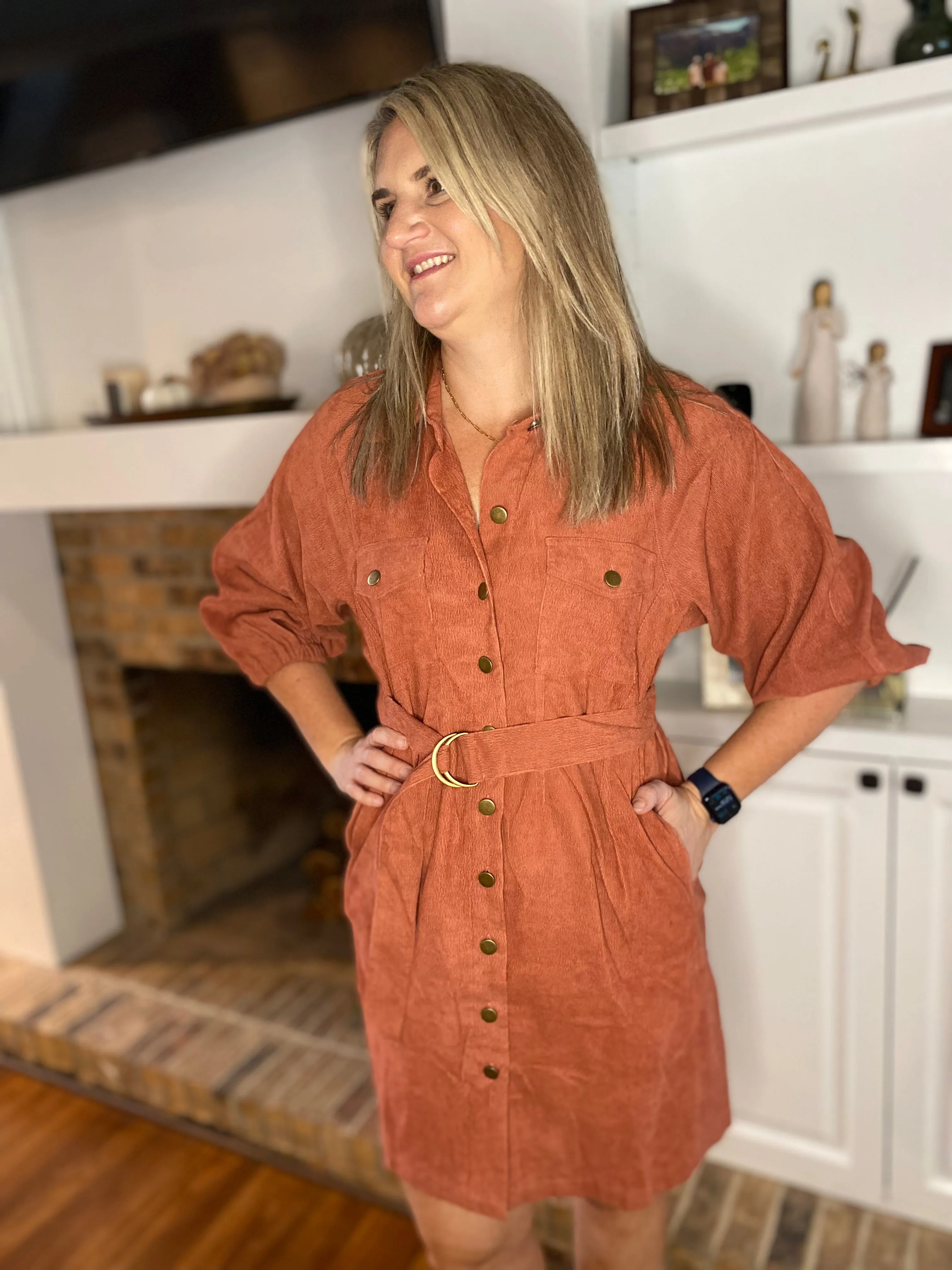 Rosewood Corduroy Dress