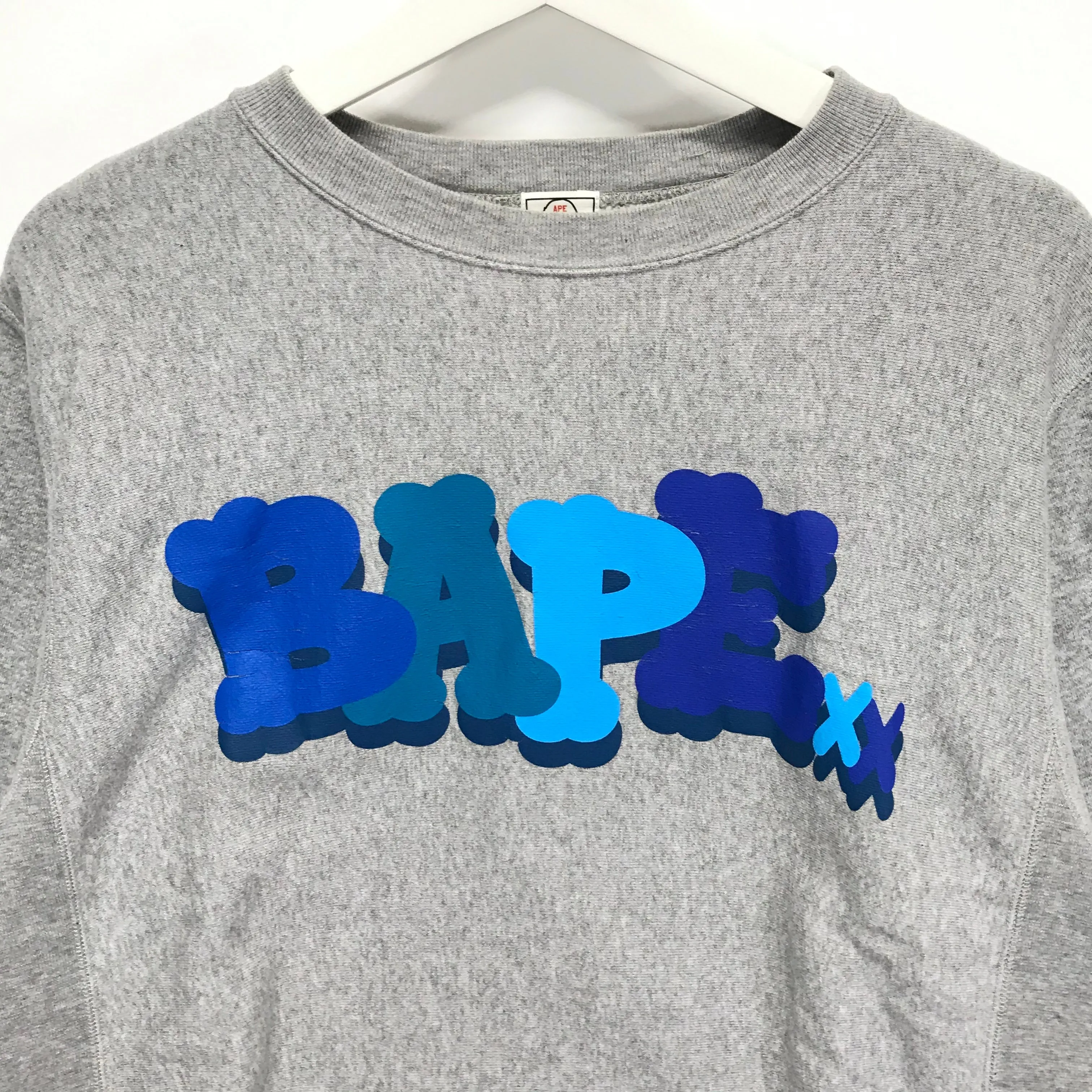 [S] A Bathing Ape Bape Kaws Bones Logo Crewneck Sweatshirt
