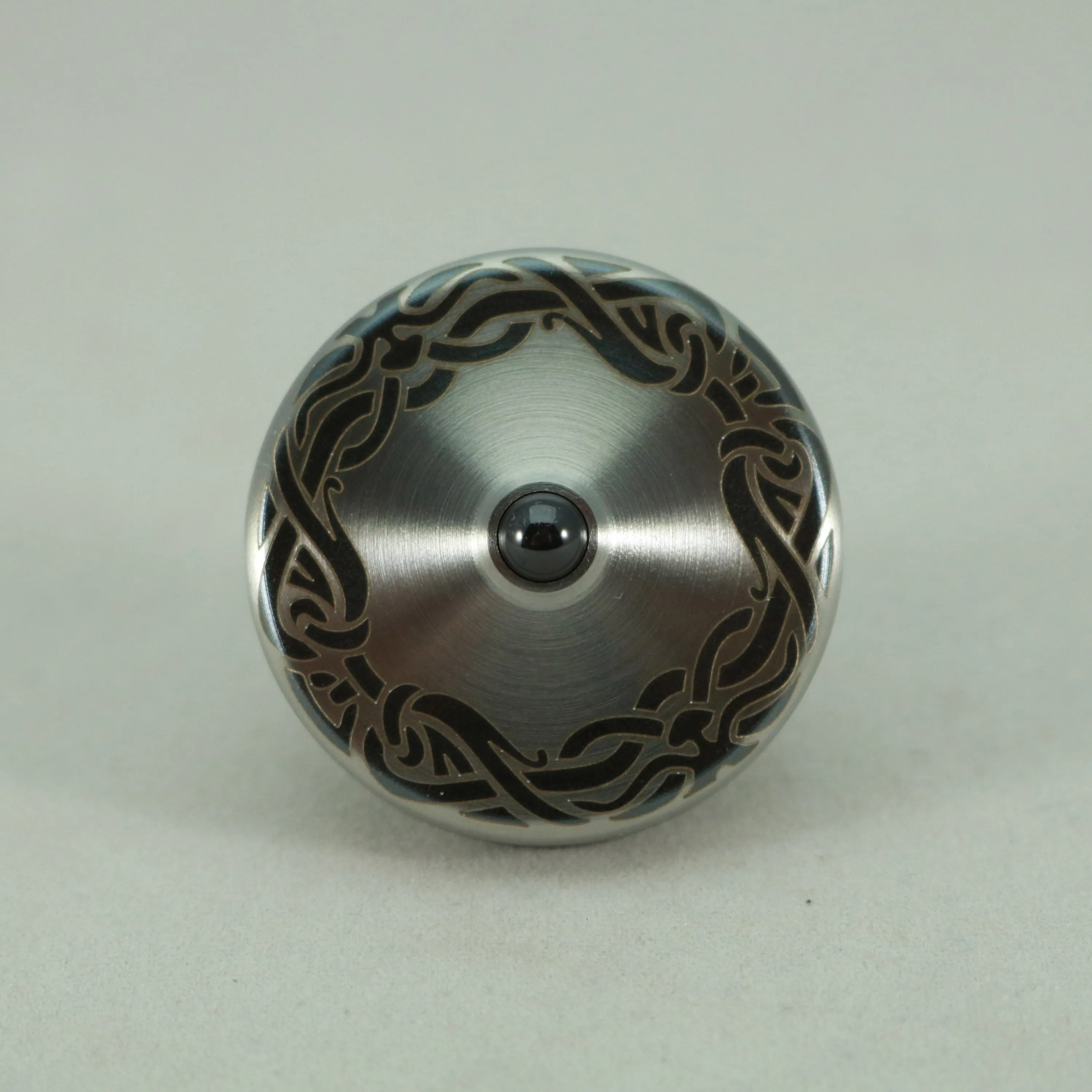 S2- Laser Etched Ribbon Design Stainless Steel Spinning Top