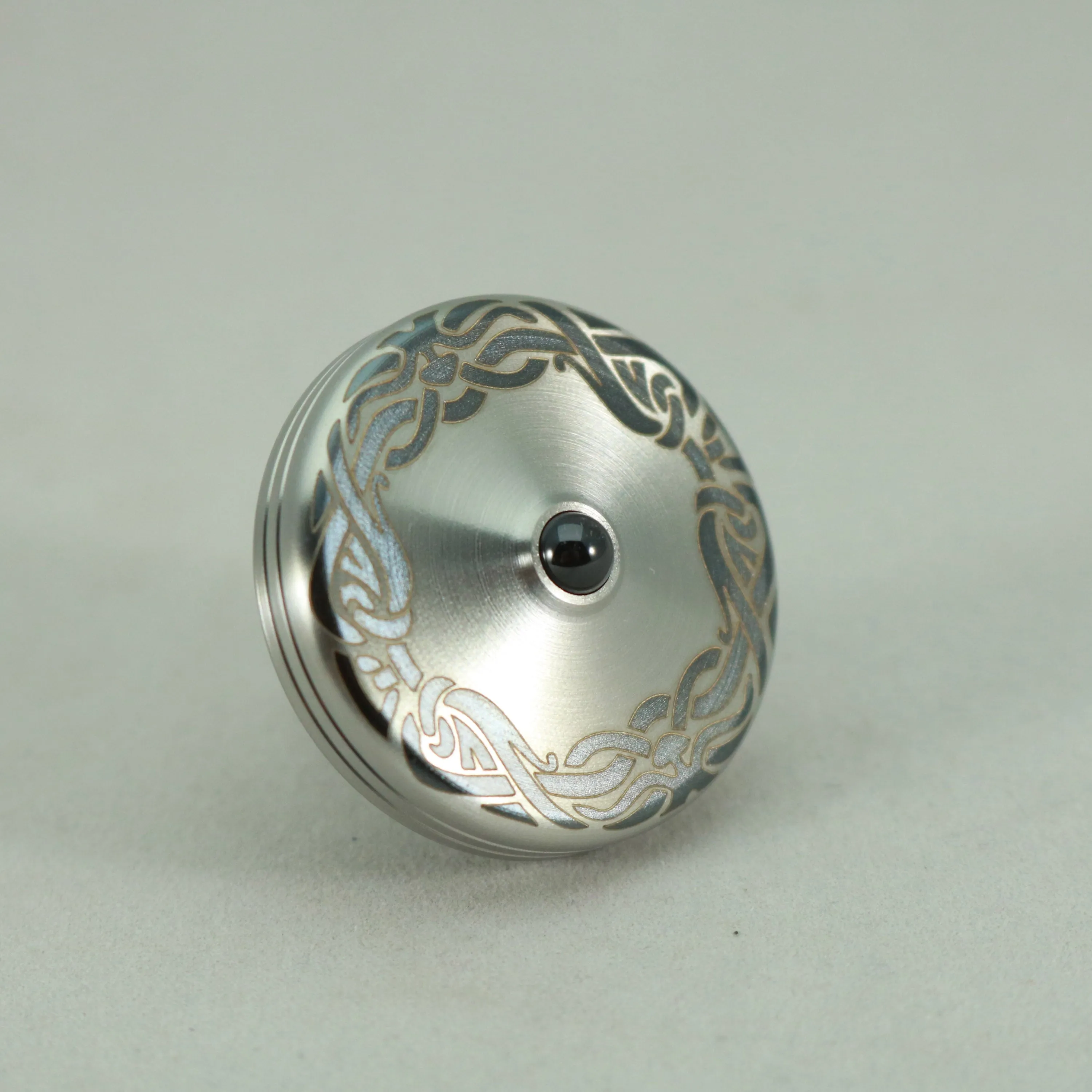 S2- Laser Etched Ribbon Design Stainless Steel Spinning Top