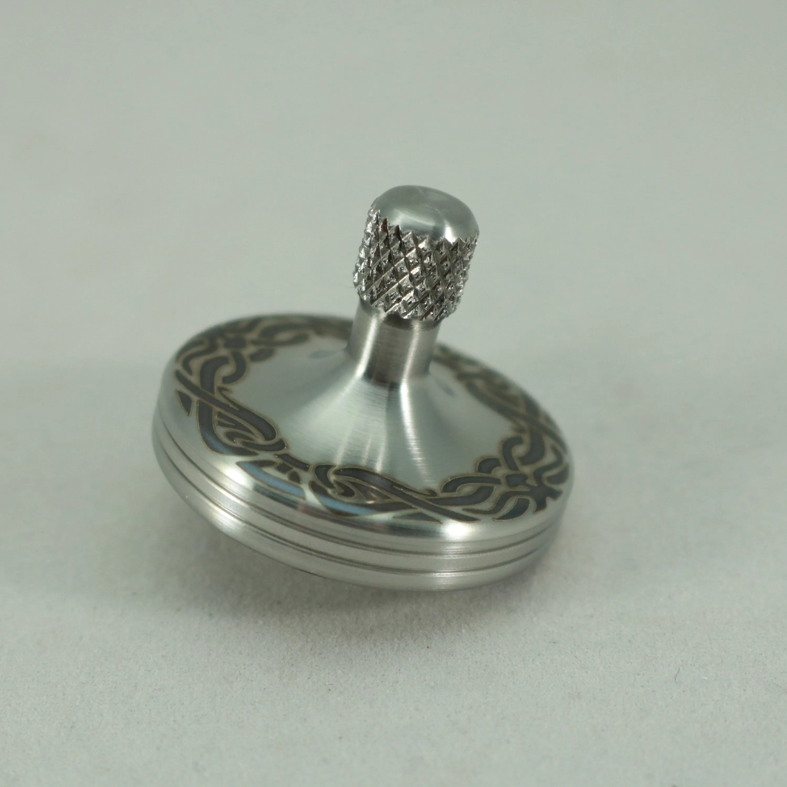S2- Laser Etched Ribbon Design Stainless Steel Spinning Top
