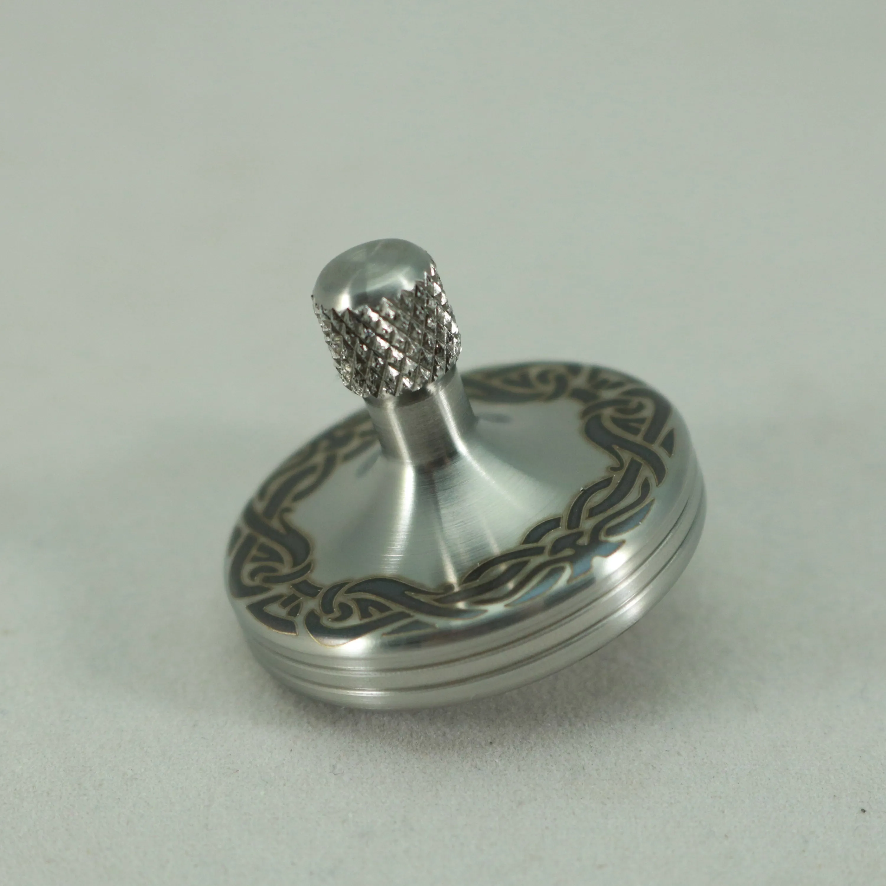 S2- Laser Etched Ribbon Design Stainless Steel Spinning Top
