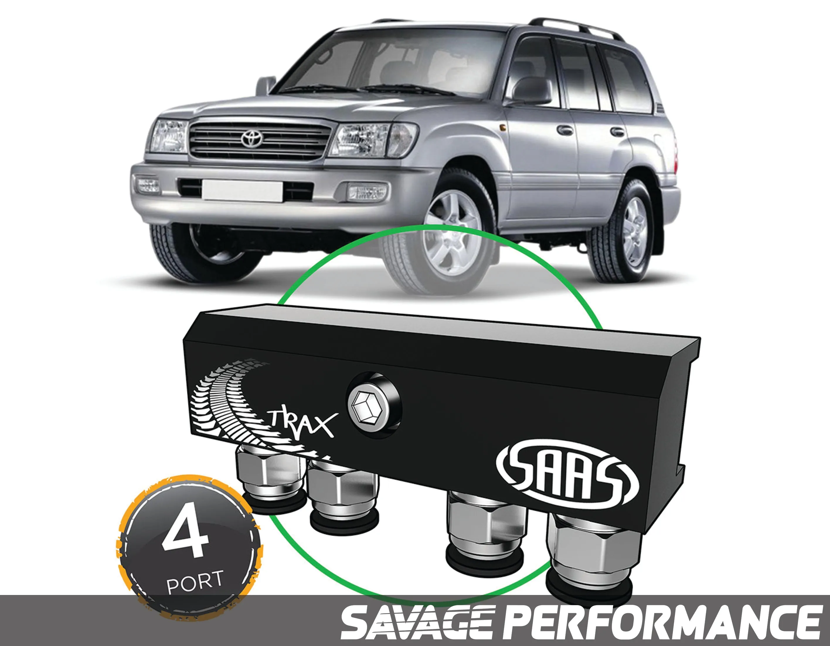 SAAS - Diff Breather Kit - 4 Port suits TOYOTA LANDCRUISER 100 Series 1998-2007