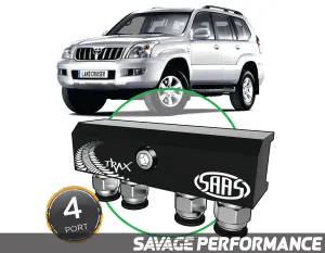 SAAS - Diff Breather Kit - 4 Port suits TOYOTA PRADO 120 Series 2002-2009