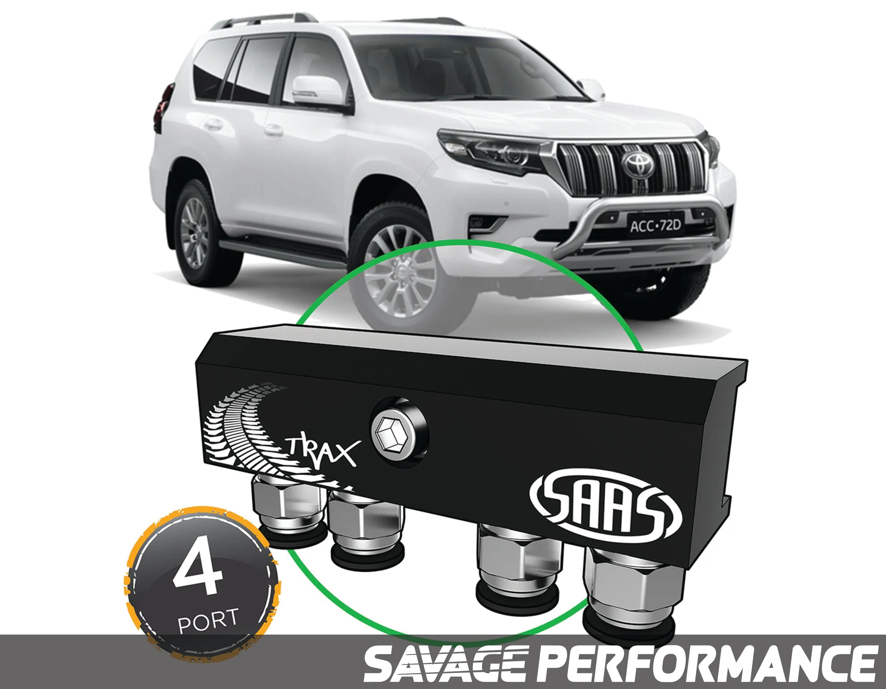 SAAS - Diff Breather Kit - 4 Port suits TOYOTA PRADO 150 Series 2009- Current