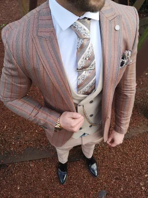 Saunders - Orange/Cream 3 Piece Suit