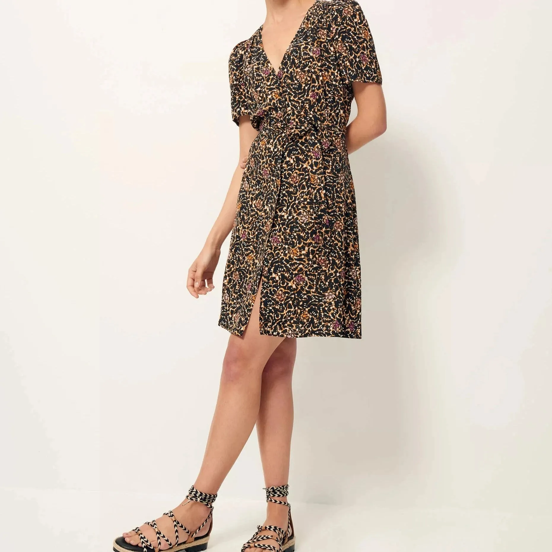 Sessun Claudia Short Buttoned Dress Floy Joy