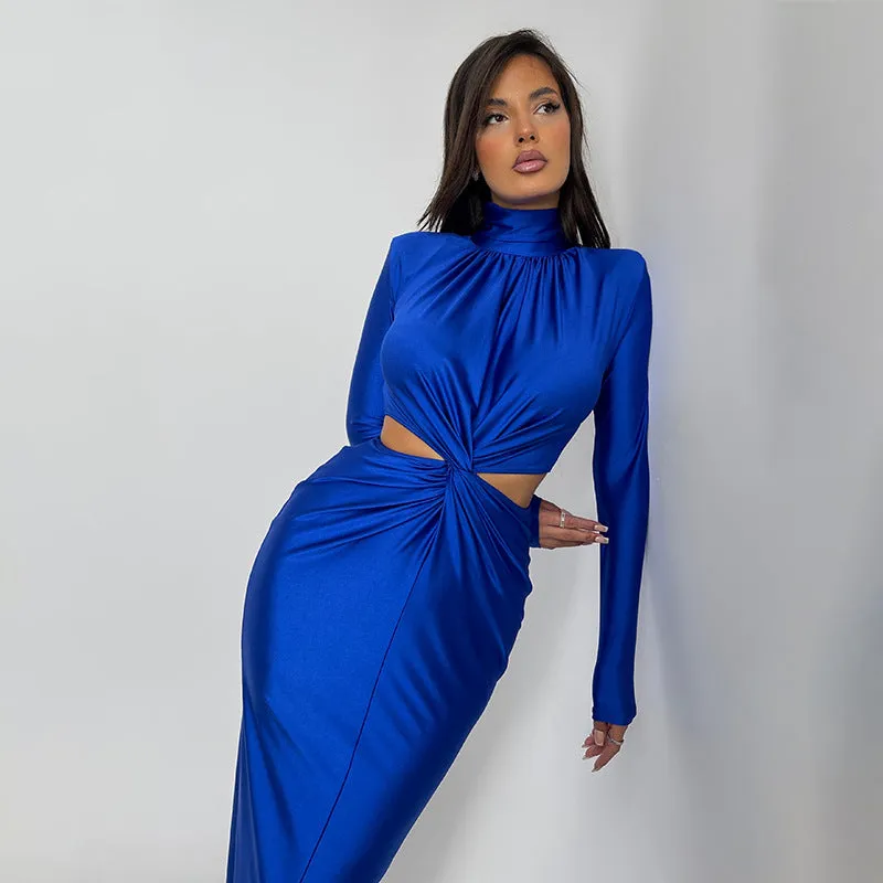Sexy Backless Pleated Dress