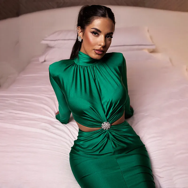 Sexy Backless Pleated Dress