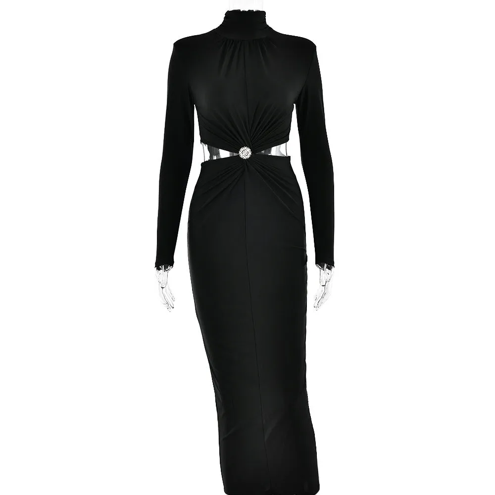Sexy Backless Pleated Dress