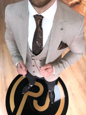 Shelton - Beige 3 Piece Suit