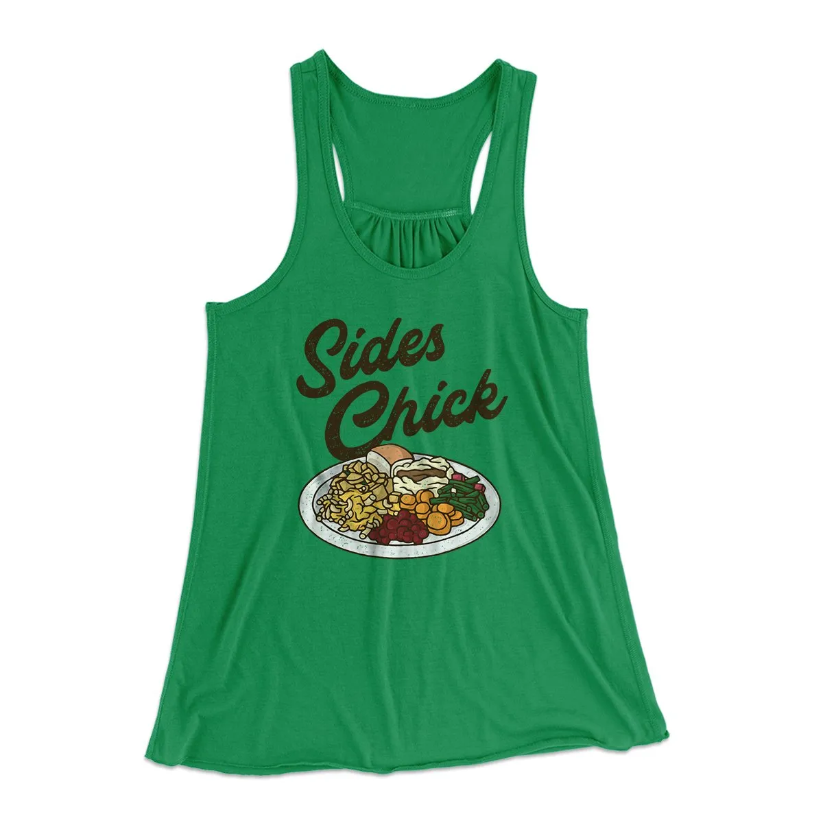 Sides Chick Funny Thanksgiving Women's Flowey Tank Top