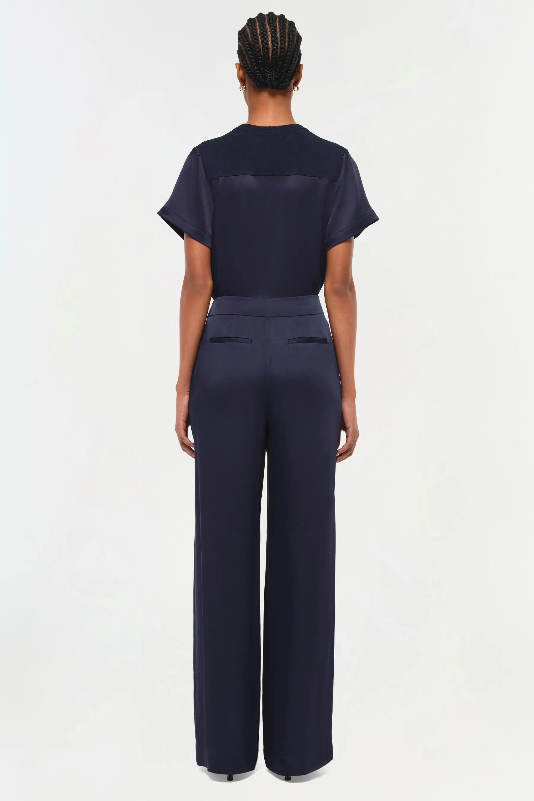 Simkhai Kyra Wide Leg Pant in Midnight