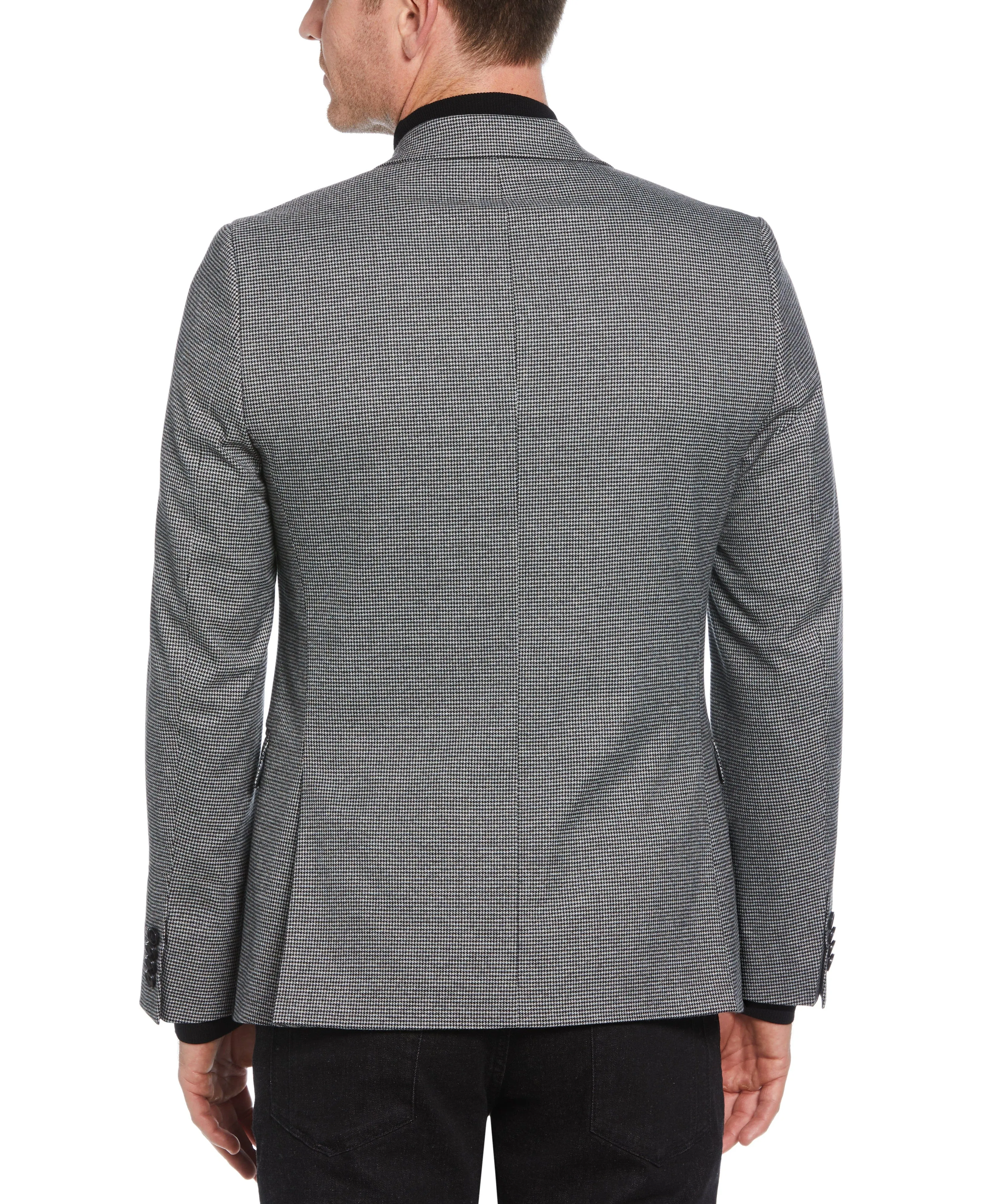 Skinny Fit Gingham Peak Lapel Sport Coat