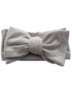 Skinny Knit Large Bow Headband - Ivory
