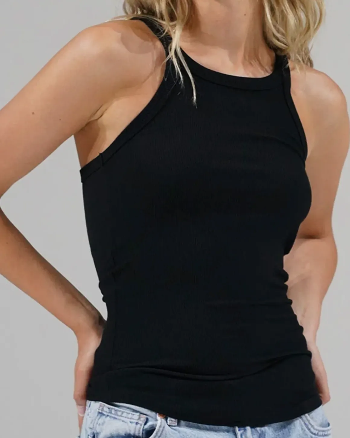 Skinny Racer Ribbed Tank