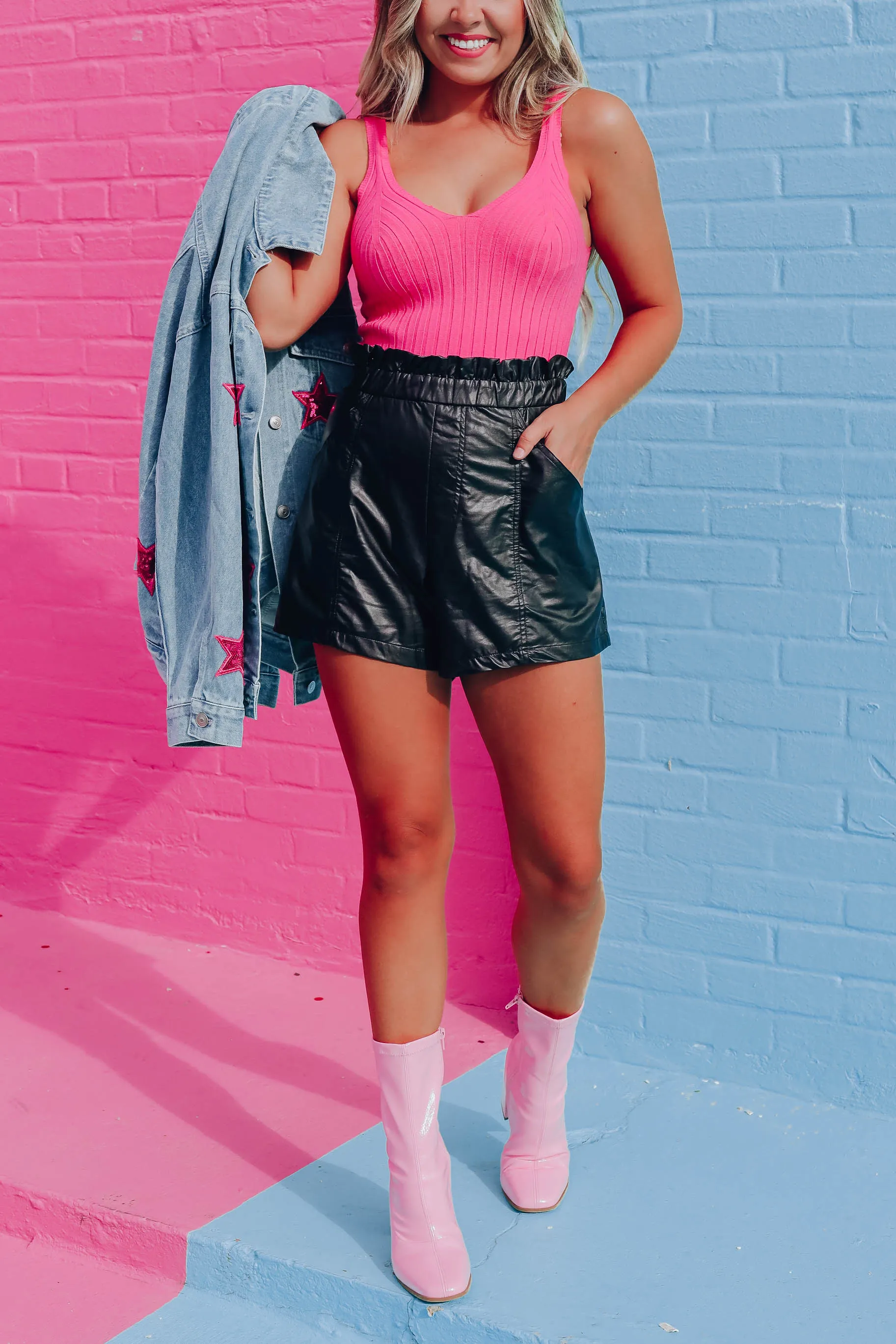 So Candid Ribbed Tank - Pink