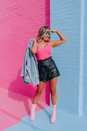 So Candid Ribbed Tank - Pink