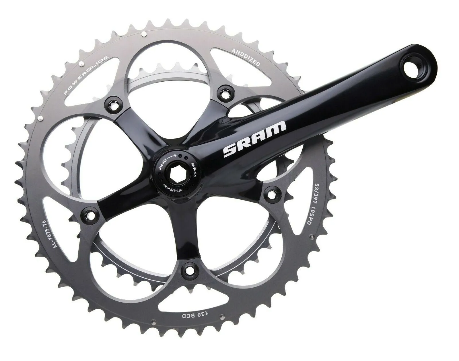 SRAM S500 Road Double Chainset - 10 Speed - 53 / 39T
