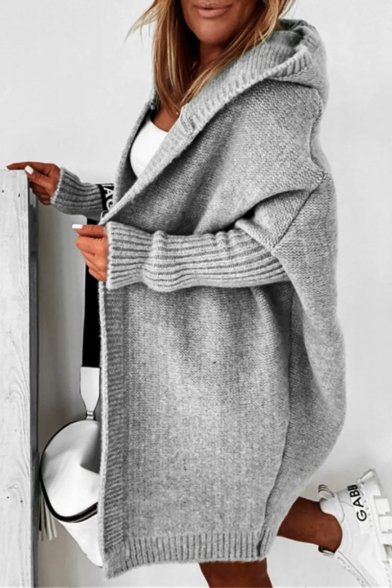 Street Solid Asymmetrical Solid Color Hooded Collar Tops