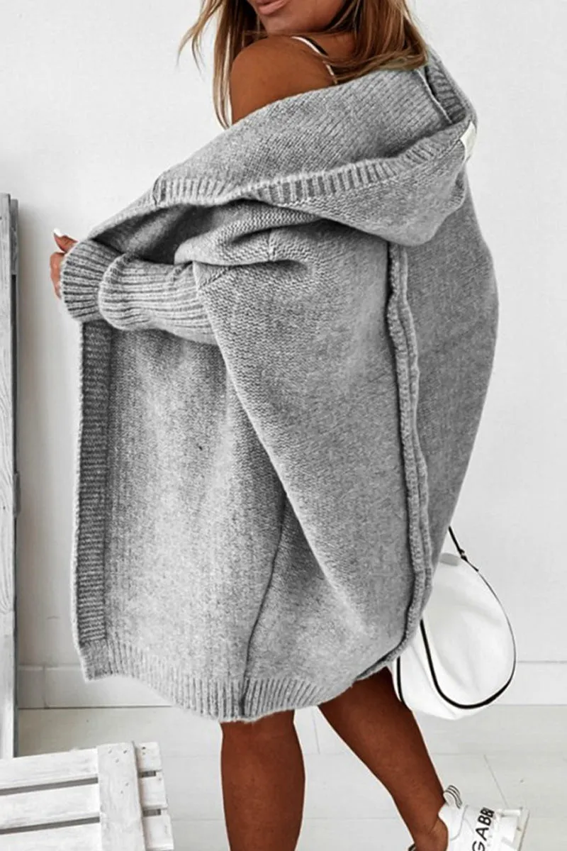 Street Solid Asymmetrical Solid Color Hooded Collar Tops