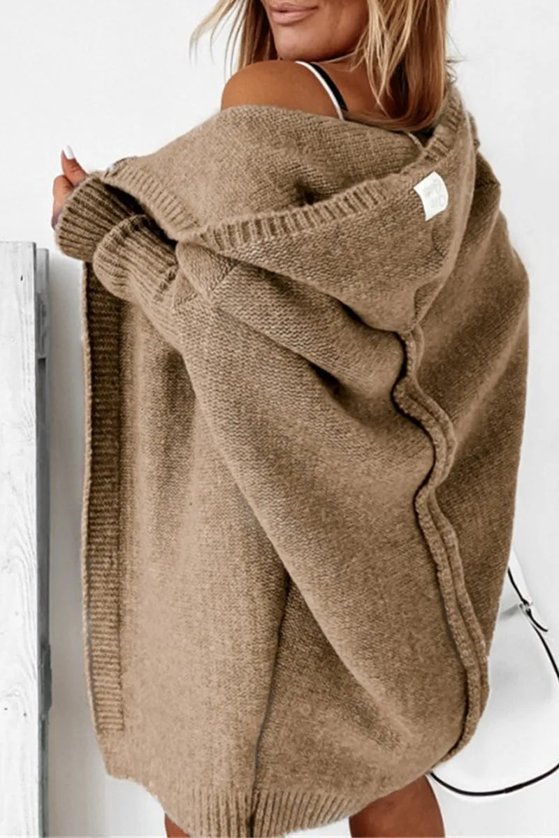 Street Solid Asymmetrical Solid Color Hooded Collar Tops