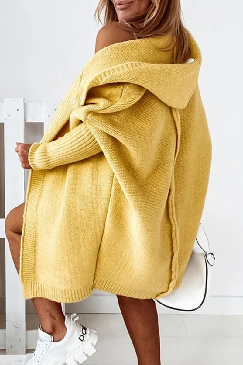 Street Solid Asymmetrical Solid Color Hooded Collar Tops