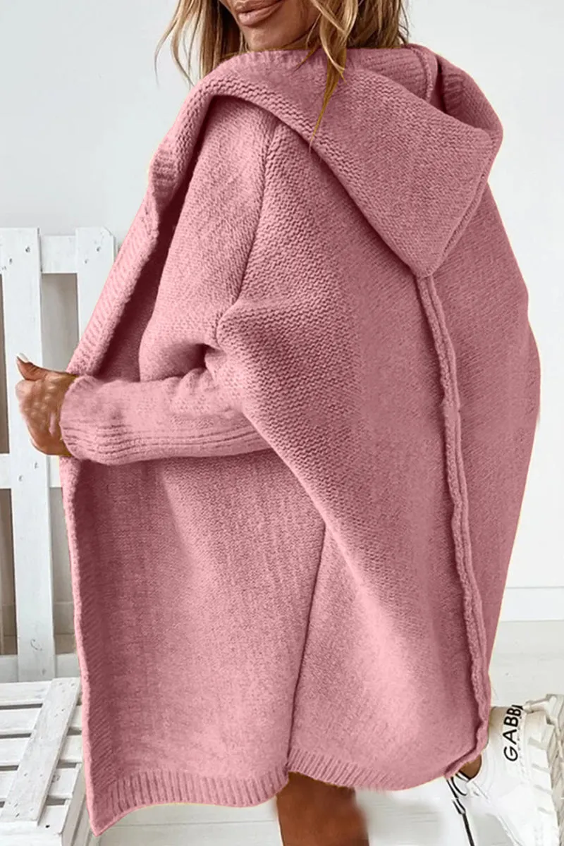 Street Solid Asymmetrical Solid Color Hooded Collar Tops