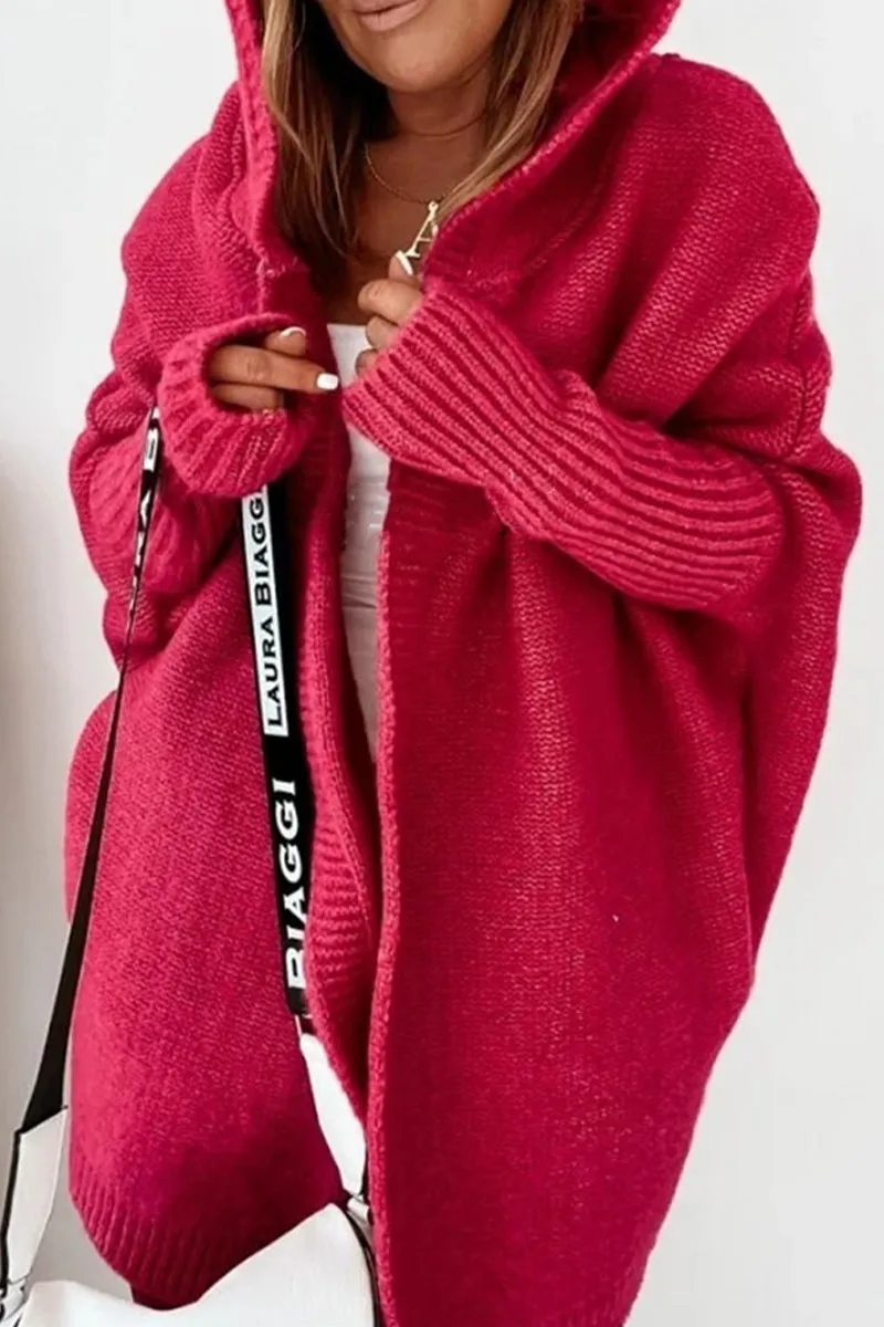 Street Solid Asymmetrical Solid Color Hooded Collar Tops