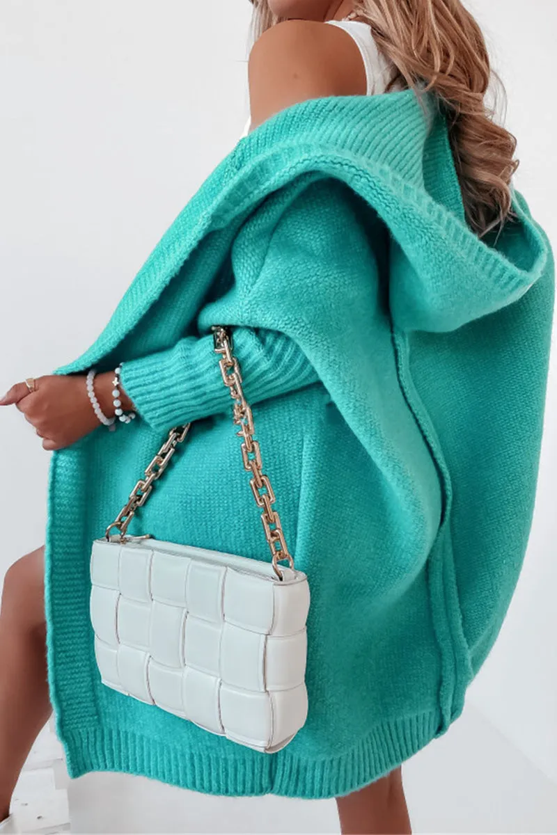 Street Solid Asymmetrical Solid Color Hooded Collar Tops