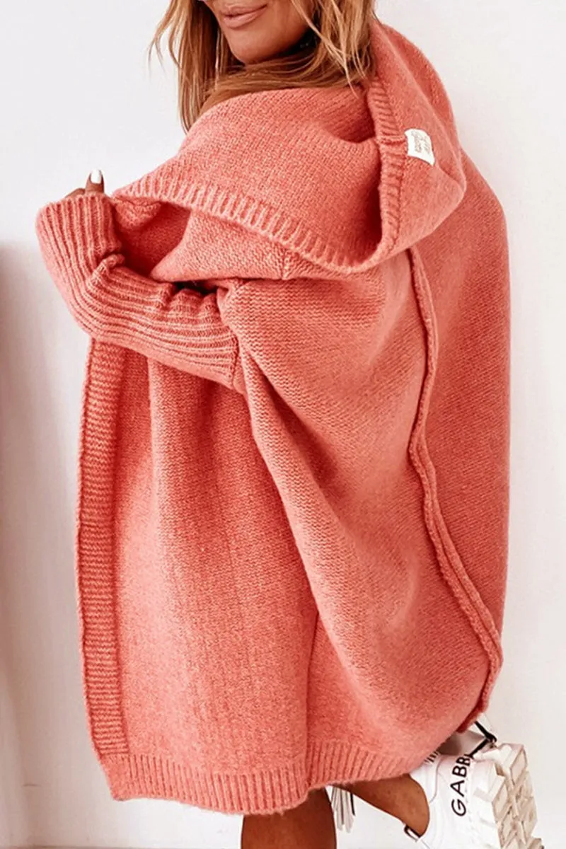 Street Solid Asymmetrical Solid Color Hooded Collar Tops