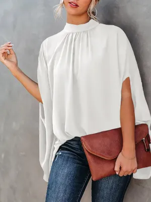 Stunncal Fashion Loose Bat Sleeve Round Neck Shirt (7 colors)