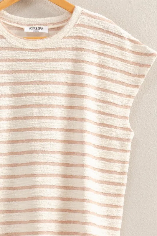Taupe Striped Tee