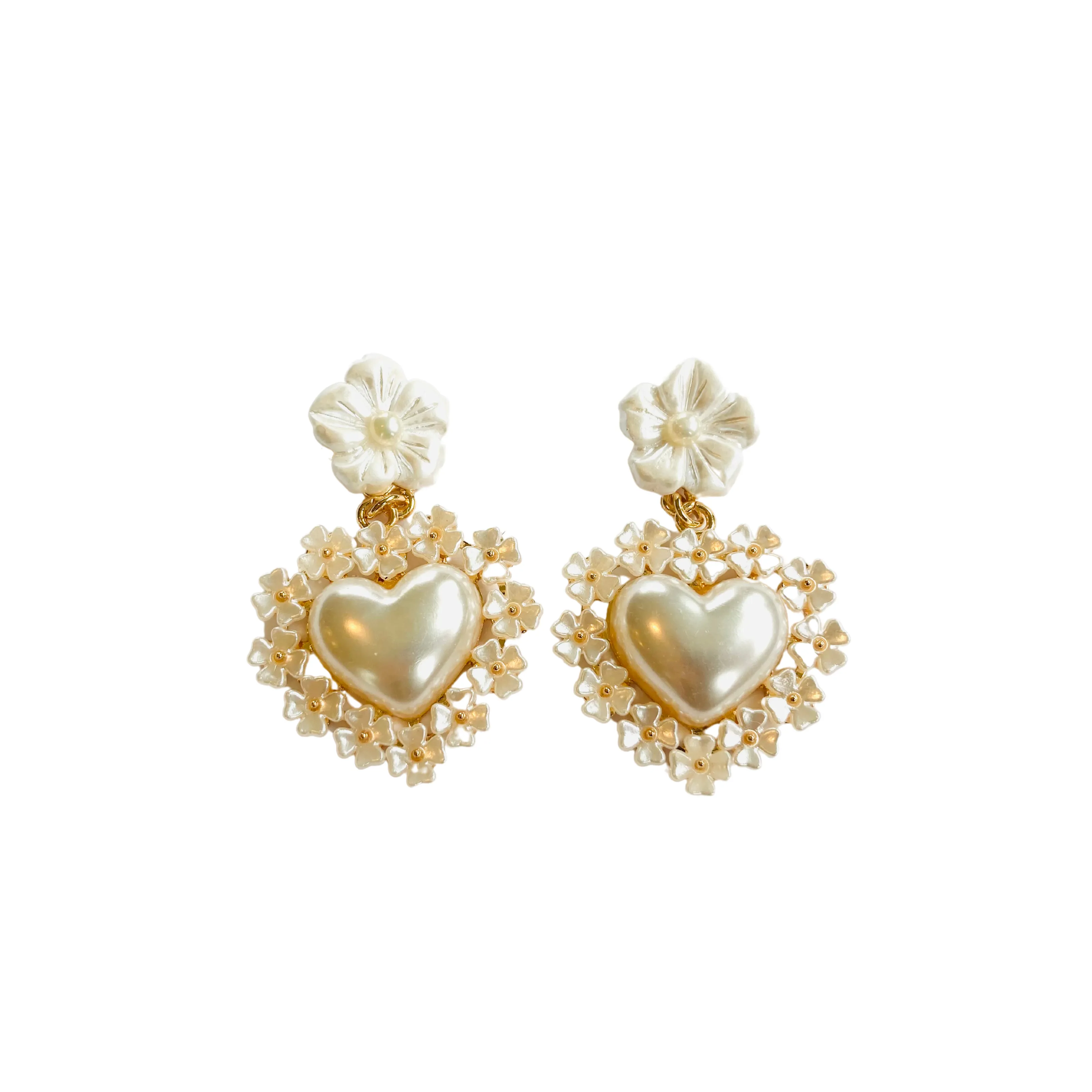 The Pink Reef Single Floral Heart Drop