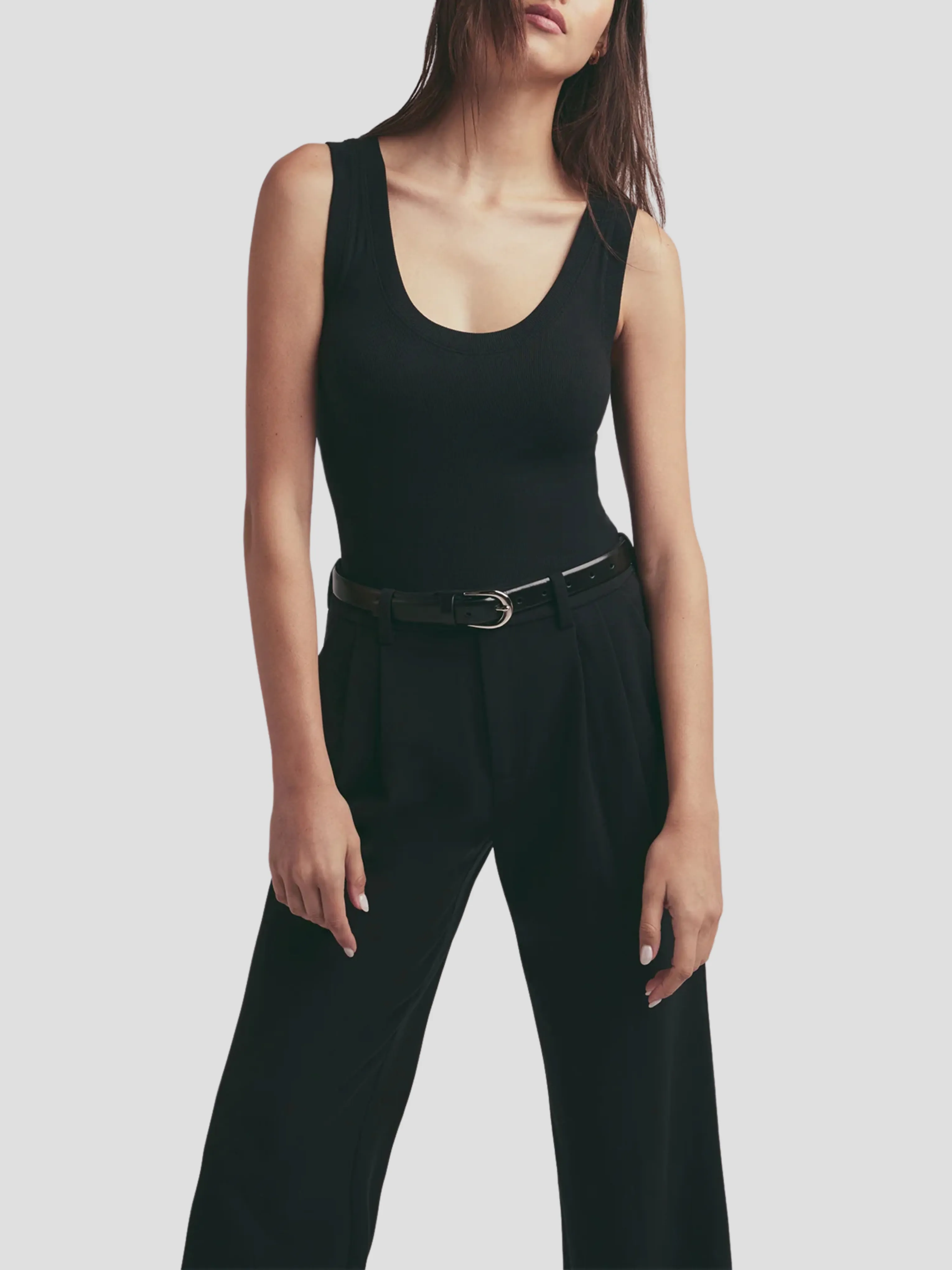 The Ribbed Tank in Black