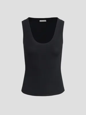 The Ribbed Tank in Black