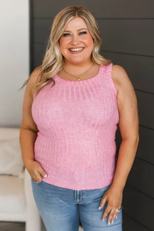 Think I Love This Ribbed Tank Top- Pink