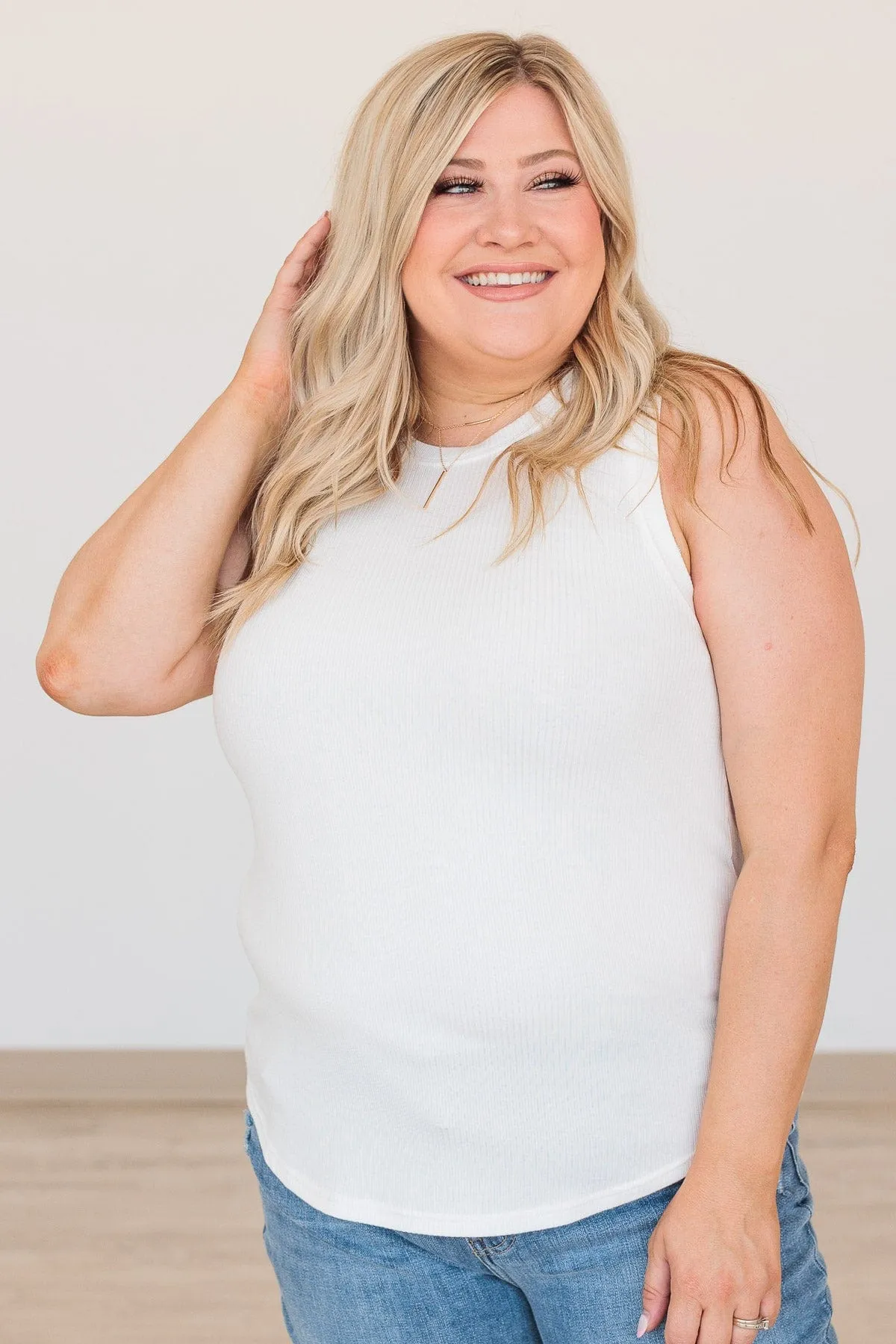 Thread & Supply Kiss Me Hard Ribbed Top- Off White